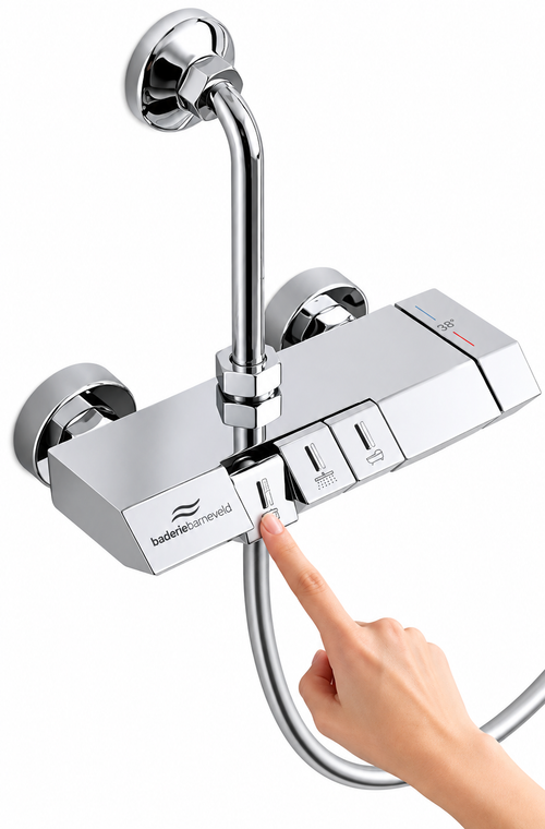 baderiebarneveld Thermostatic Shower Mixer with Hand Shower and Diverter