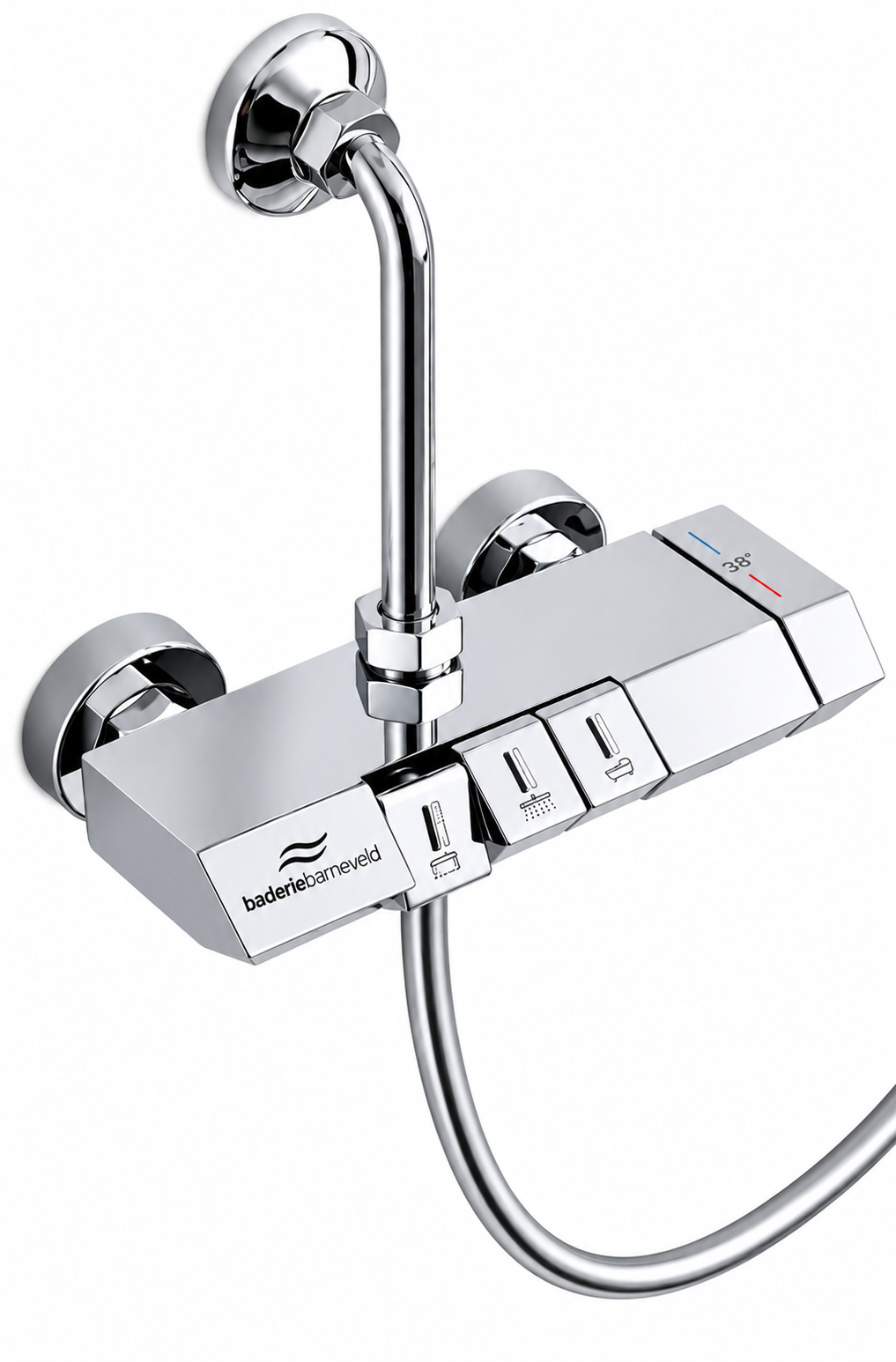 baderiebarneveld Thermostatic Shower Mixer with Hand Shower and Diverter